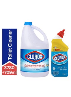 Buy Original Liquid Bleach Toilet Cleaner And Whitest Whites Clorox 3780+709ml in UAE