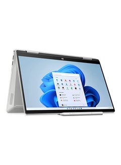 اشتري Pavilion x360 Convertible 2-In-1 Laptop With 14-Inch Display, Core i5-1235U Processor/16GB RAM/512GB SSD/Intel Iris Xe Graphics/Windows 11 Home English/Arabic silver في الامارات
