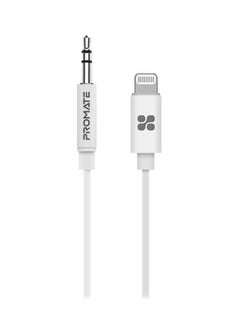 Buy Apple MFi Certified 3.5mm Lightning to AUX Cable, Premium 2m Lightning To Male 3.5mm Headphone Jack Adapter Stereo Audio Cable With Digital Analog Converter For Bose, Marshall, AudioLink-LT2 White in Saudi Arabia