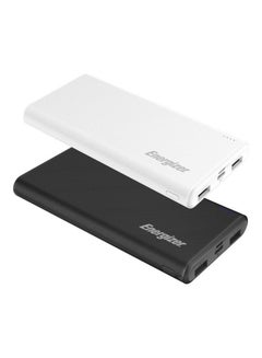 Buy Bundle of 2x 10000 mAh Rapid Charging Power Bank, Dual USB-A Outputs and Type-C, Micro USB Inputs, Slim, Compact with PowerSafe Management Black and White in UAE