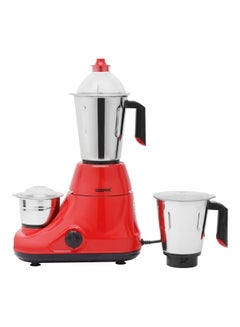 اشتري Mixer Grinder 750W Powerful Copper Motor with Stainless Steel Jars and Blades Unbreakable Polycarbonate Jar Caps Overload Protector 750.0 W GSB5081N Silver, red في الامارات