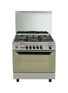 Buy Full Stainless Gas Cooker Moderno 80 X 55 Cm Full Safety With Timer And Cast Iron With Gas Shut Off Timer Safety 500007530 Silver in Egypt