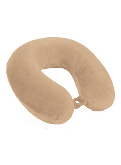 Buy Velvet Neck and Travel Pillow Velvet Beige 30x25x10centimeter in Saudi Arabia