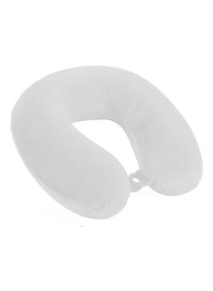 Buy Velvet Neck and Travel Pillow Velvet White 30x25x10centimeter in Saudi Arabia