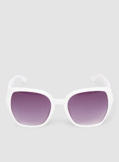 Buy Women's Sunglass With Durable Frame Lens Color Purple Frame Color White in Egypt