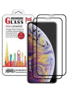 Buy 2-Pack for iPhone XS Max Screen Protector Ceramic Film Anti Scratch Shatterproof Glass 12D Edge to Edge Full Coverage Clear/Black in UAE