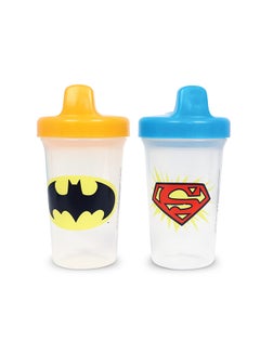 Buy 2-Piece Justice League Batman And Superman Printed Sippy Cup Set,300 ml in UAE