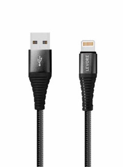 اشتري كابل USB A إلى لايتنينج، مضفر ومصنوع من النايلون، بطول 6 أقدام لون أسود. في السعودية