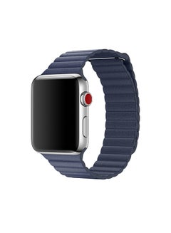 Buy Apple Watch Band 42mm/44mm/45mm Leather Loop Watch Strap Dark Blue in Saudi Arabia