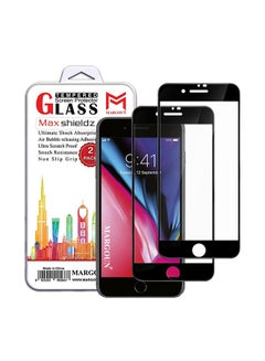 Buy 2-Pack for iPhone 7/8 Screen Protector Ceramic Film Anti Scratch Shatterproof Glass 12D Edge to Edge Full Coverage Clear/Black in UAE