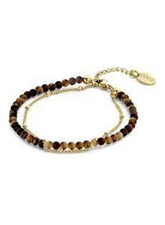 Buy Dubble Bracelet With Tiger Eye Beads And Gourmet Chain . in Egypt