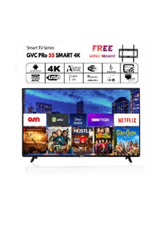 اشتري 55-Inch Smart TV 4K+ free wall mount LD-55TVUS Black في السعودية
