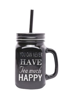 اشتري Modern Juice Mug-Glass Black 11cm في مصر