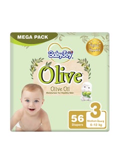 Buy Olive Oil, Size 3 Medium, 6 to 12 kg, Mega Pack, 56 Diapers in UAE