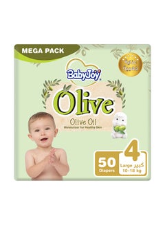 Buy Olive Oil Size 4 Large 10 to 18 kg Mega Pack 50 Diapers in UAE