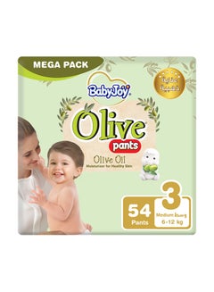 Buy Olive Oil Pants, Size 3 Medium, 6 to 12 kg, Mega Pack, 54 Diapers in UAE