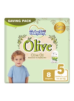 Buy Olive Oil Size 5 Junior 14 to 23 kg Saving Pack 8 Diapers in Saudi Arabia