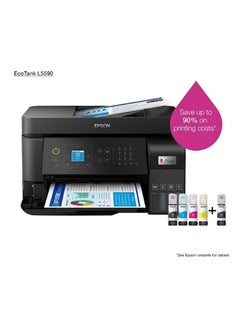 Buy EcoTank L5590 Office Ink Tank, High-Speed A4 Colour 4-in-1 Printer With ADF, Wi-Fi Direct And Ethernet SmartApp Conectivity Black in UAE