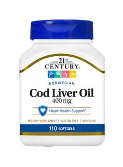 اشتري Norwegian Cod Liver Oil Heart Support - 110 Softgels 400 Mg في الامارات