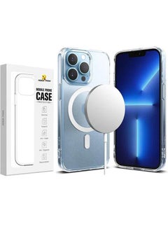 Buy Magnetic Translucent Hard Frost Cover For iPhone 13 Pro Max Case with MagSafe Matte Clear in UAE