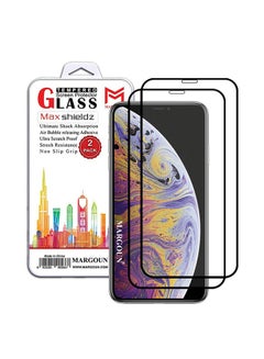 Buy 2-Pack for iPhone 11 Pro Max Screen Protector Ceramic Film Anti Scratch Shatterproof Glass 12D Edge to Edge Full Coverage Clear/Black in UAE