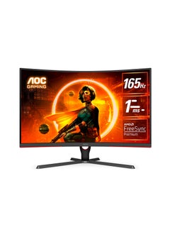 اشتري C32G3E 31.5-Inch (VA / 1000R) Curved Gaming Monitor, 1920 × 1080 (FHD), HDR Visual, 165Hz, 1ms, HDMI 1.4 x 2, DisplayPort 1.2 x 1, FreeSync Premium tear-free immersion Black & Red في السعودية