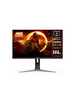 Buy U28G2X/D 28-Inch (IPS LCD) 4K Gaming Monitor, 3840 × 2160 (UHD), 144Hz, 1ms, VESA Certified DisplayHDR 400, HDMI 2.1 × 2, DisplayPort 1.4 × 2, FreeSync Premium tear-free immersion Black & Red in UAE