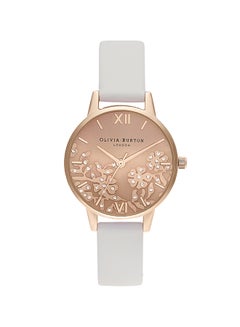 Buy Women's Bejewelled Lace Pale Rose Gold Sunray & Stone Dial Watch in Saudi Arabia