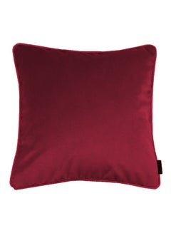 Buy square Velvet Soft Decorative Cushion Solid Design Velvet Burgundy 45 x 45centimeter in Saudi Arabia