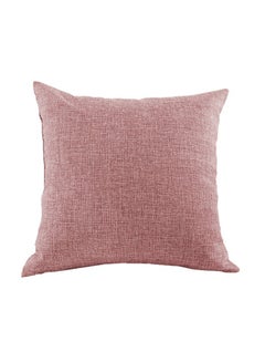 Buy square Linen Decorative Cushions Solid Design Dark Pink 45x45cm in Saudi Arabia