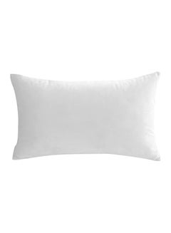 Buy Rectangular Velvet Decorative Cushions Solid Design White 30x50cm in Saudi Arabia