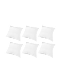 اشتري 6-Piece  Decorative Solid Filled Cushion Off White 45x45centimeter في السعودية