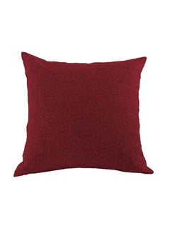 Buy square Linen Decorative Cushions Solid Design Linen Burgundy 45 x 45centimeter in Saudi Arabia