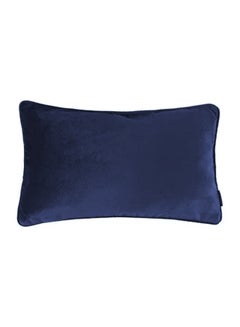 Buy Rectangular Velvet Decorative Cushions Solid Design Dark Blue 50x30cm in Saudi Arabia