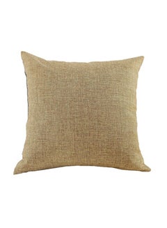 Buy square Linen Decorative Cushions Solid Design Beige 45 x 45cm in Saudi Arabia