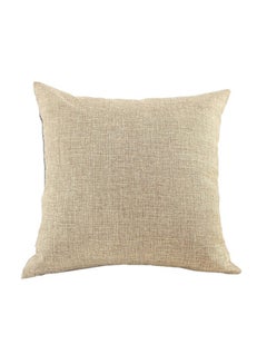 Buy square Linen Decorative Cushions Solid Design Light Beige 45x45cm in Saudi Arabia