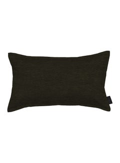 Buy Rectangular Linen Decorative Cushions Solid Design Dark Brown 50x30centimeter in Saudi Arabia