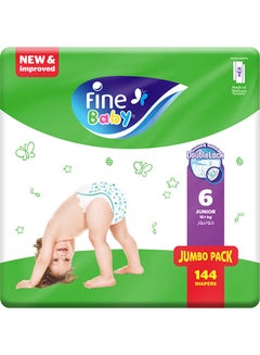 Buy Baby Diapers Size 6 (16+ Kg) Junior, 144 Count  With The New Double Lock Leak Barriers in UAE