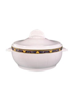 Buy Plastic Casserole Dish White/Blue/Yellow 3.5Liters in Saudi Arabia