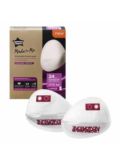 Buy Tommee Tippee MadeFor Me Daily Disposable Breast Pads, SOft, Absorbent And Leak-Free, Contoured Shape, Adhesive Patch, Large, Pack Of 24 in UAE