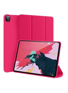Buy Smart Folio Stand Leather Case Cover for iPad Pro 12.9 inch (2020) 4th Generation Hot Pink in UAE