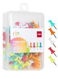 Buy 100-Piece Desk Office Series Push Pins Set Red/Yellow/Green in UAE