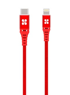 اشتري كابل Lightning بمنفذ USB-C شديد التحمل بقدرة 29 وات بغطاء شبكي مدرع معتمد من قبل MFi للشحن ومزامنة البيانات بشكل سريع وبشدة تيار 3 أمبير للهواتف الذكية والتابلت واللابتوب من أبل 120سم أحمر في الامارات