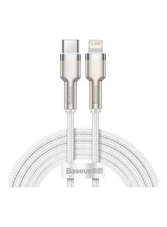 Buy USB C to Lightning Braided Nylon Fast Charging Data Transfer Cable 20W Power Delivery for iPhone 14/ 14 Pro Max/ 13 Pro/13 Pro Max/13/13 mini/ iPad 9/ 12 mini/12/12 Pro and All Lightning Series White in Saudi Arabia