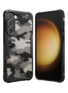 Buy Fusion-X Military Design Compatible With Samsung Galaxy S23 5G Case Hard Back Heavy Duty Shockproof Advanced Protective Bumper Cover Camo Black in Egypt