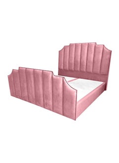 Buy Taj Bed Frame Velvet Light Pink 200x180cm in Saudi Arabia