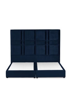 Buy Berlin Bed Frame Velvet Dark Blue in Saudi Arabia