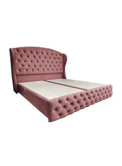 Buy Serin Bed Frame Velvet Dark Pink 140x200cm in Saudi Arabia