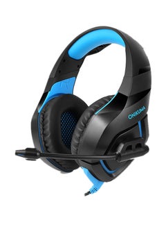 Buy K1-B  3.5mm Jack Stereo Gaming Headset with Noise Canceling Microphone Black/Blue, Wired in Saudi Arabia