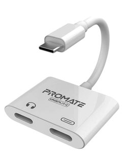Buy 2-in-1 Audio & Charge USB-C Adapter White in Saudi Arabia